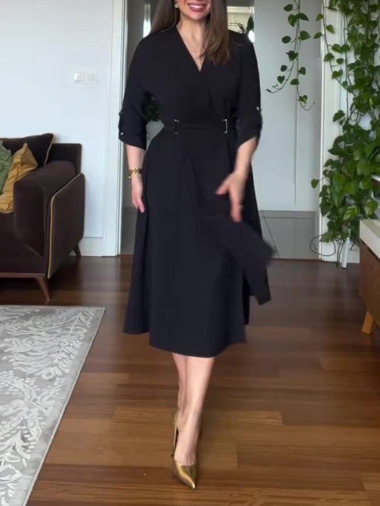 Black Long Sleeve Tunic Dress